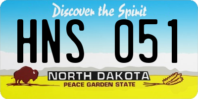 ND license plate HNS051
