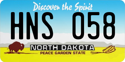 ND license plate HNS058