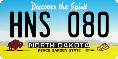 ND license plate HNS080