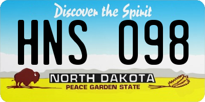 ND license plate HNS098
