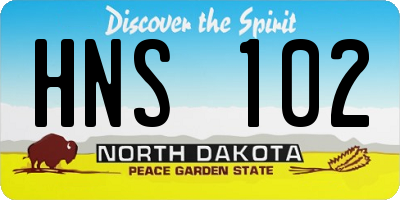 ND license plate HNS102