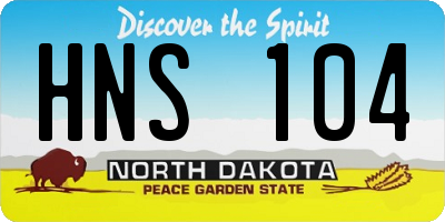 ND license plate HNS104
