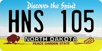 ND license plate HNS105