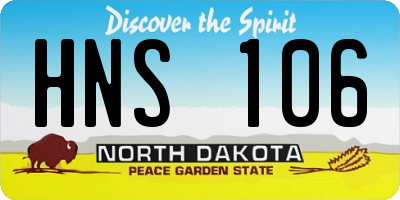 ND license plate HNS106