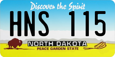 ND license plate HNS115