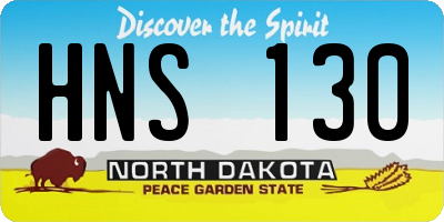 ND license plate HNS130