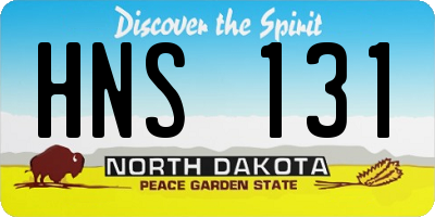 ND license plate HNS131