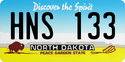 ND license plate HNS133