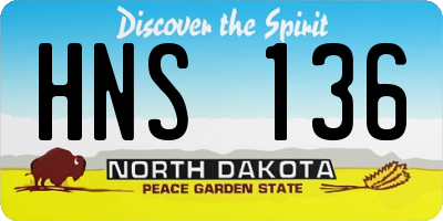 ND license plate HNS136