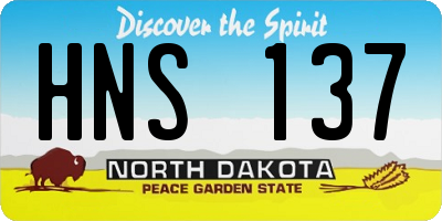ND license plate HNS137