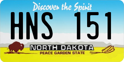 ND license plate HNS151