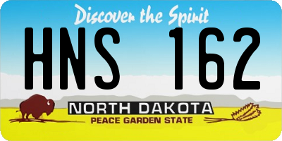 ND license plate HNS162