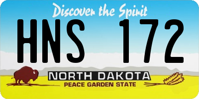 ND license plate HNS172