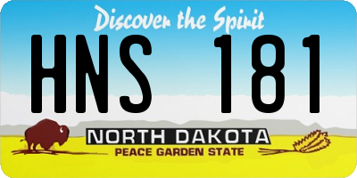 ND license plate HNS181