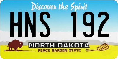 ND license plate HNS192