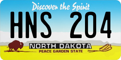 ND license plate HNS204