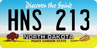 ND license plate HNS213
