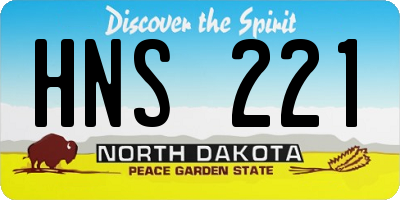 ND license plate HNS221