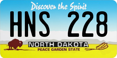 ND license plate HNS228