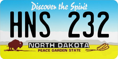 ND license plate HNS232