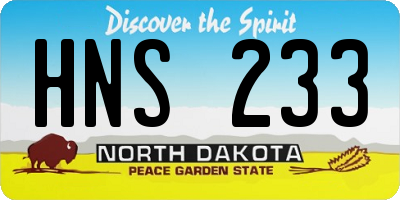 ND license plate HNS233