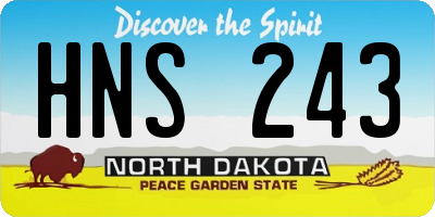 ND license plate HNS243