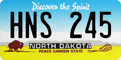 ND license plate HNS245