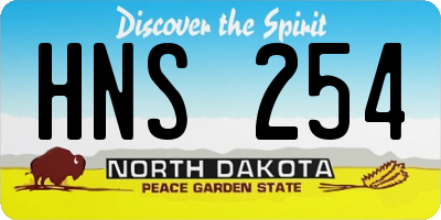 ND license plate HNS254
