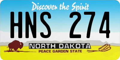 ND license plate HNS274