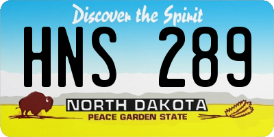 ND license plate HNS289