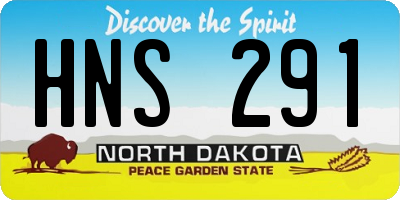 ND license plate HNS291