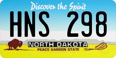 ND license plate HNS298