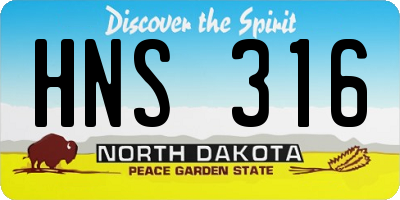 ND license plate HNS316
