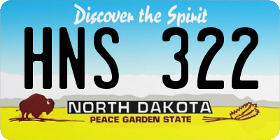 ND license plate HNS322