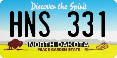ND license plate HNS331