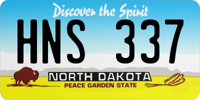 ND license plate HNS337
