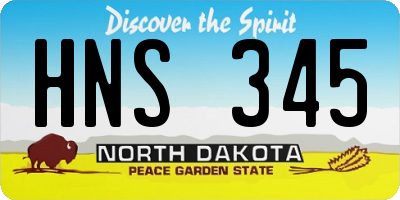ND license plate HNS345