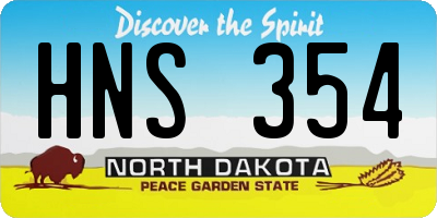 ND license plate HNS354