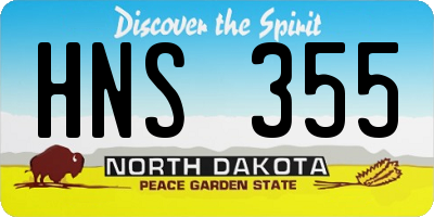ND license plate HNS355