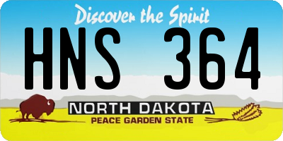 ND license plate HNS364