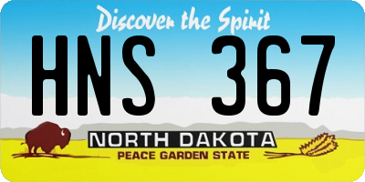 ND license plate HNS367