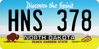ND license plate HNS378