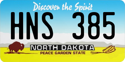 ND license plate HNS385