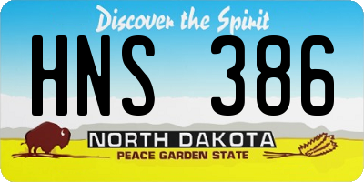 ND license plate HNS386