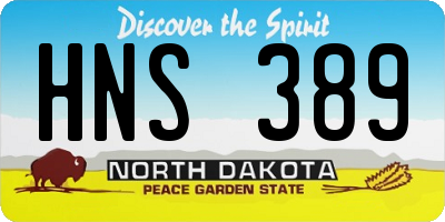 ND license plate HNS389