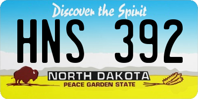 ND license plate HNS392