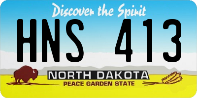 ND license plate HNS413