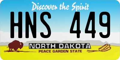 ND license plate HNS449