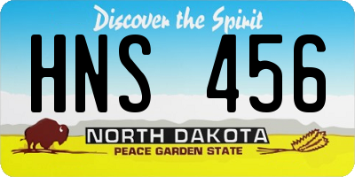 ND license plate HNS456