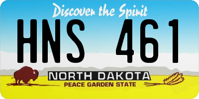 ND license plate HNS461
